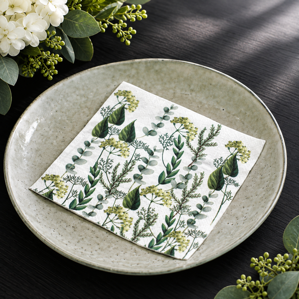 Byron & Yorke Botanical White Luncheon Napkin