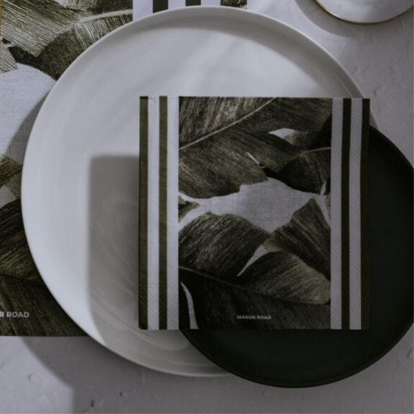 Manor Road Rustic Palm Napkins Cocktail 20 pack
