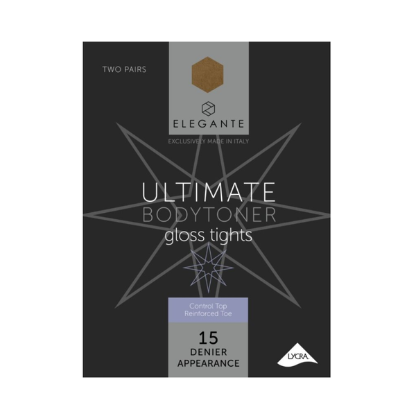 Elegante Ultimate Body Toners Control Top Tivoli Medium 15 Denier 2 Pack