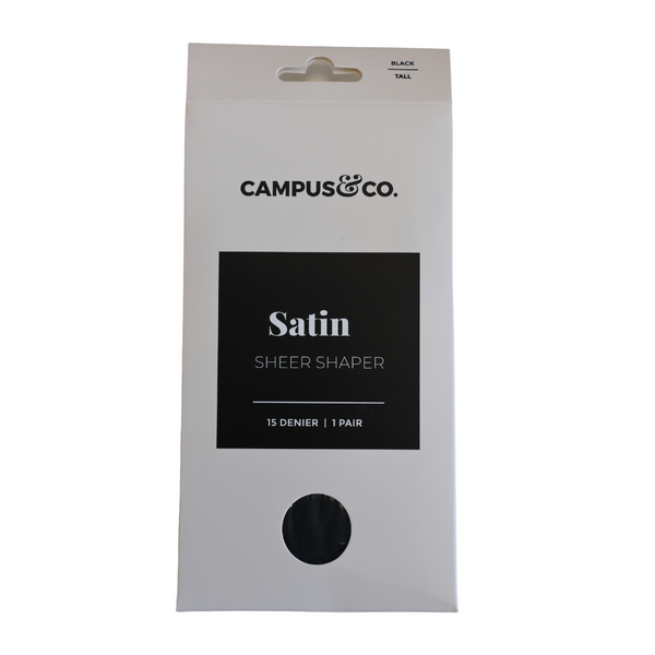 Campus&Co. Satin Sheer Shaper Black Tall