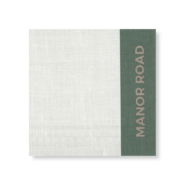 Manor Road Linen Colour Block Green Napkin Luncheon 20 Pack