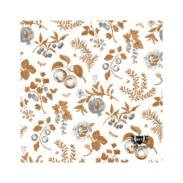 Byron & Yorke Fruit & Berries Gold Luncheon Napkin