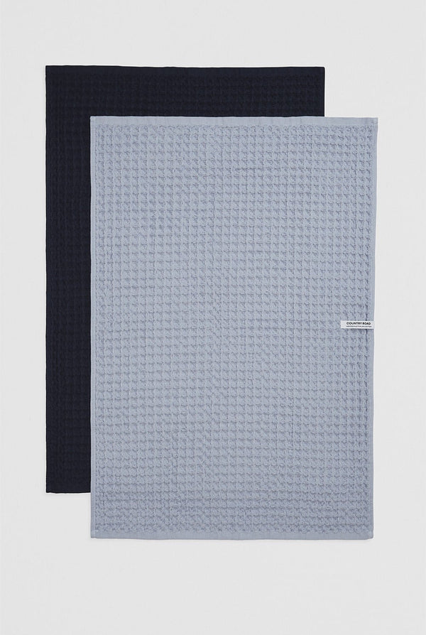 Meeka Australian Cotton Tea Towel Ciel Blue Pack Of 2