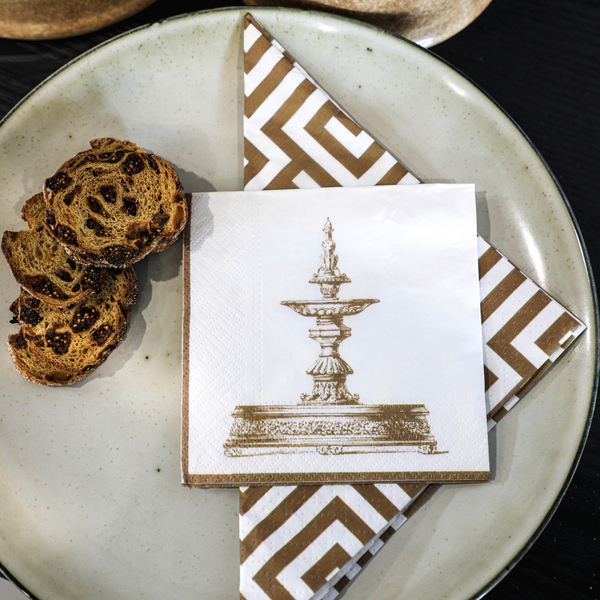 Byron & Yorke Sepia Fountain Cocktail Napkin