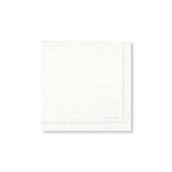 Manor Road Linen Hemstitch Natural Napkins Dinner 20 pack