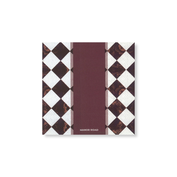 Manor Road Marbled Bordeaux Napkins Cocktail 20 pack