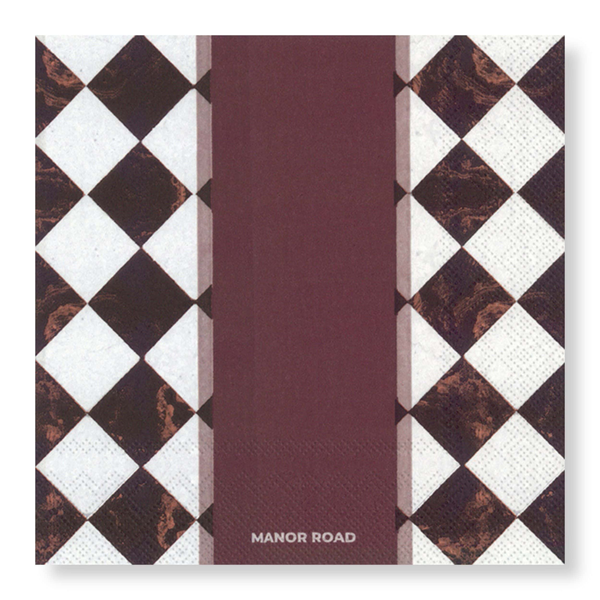 Manor Road Marbled Bordeaux Napkins Dinner 20 pack