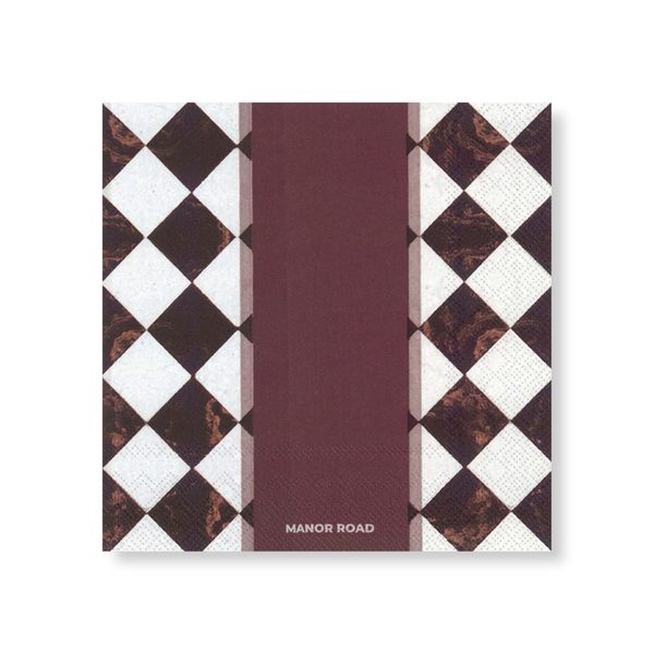 Manor Road Marbled Bordeaux Napkins Luncheon 20 pack