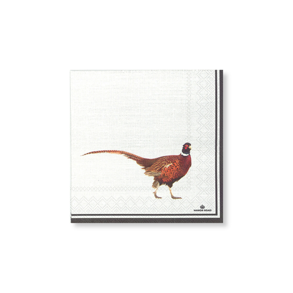 Manor Road Pheasant Napkins Cocktail 20 pack