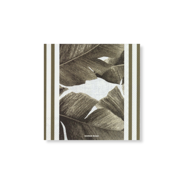 Manor Road Rustic Palm Napkins Cocktail 20 pack