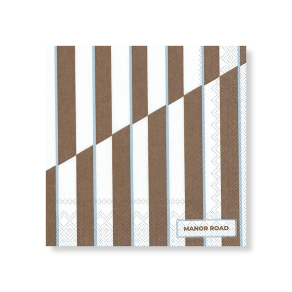 Manor Road Toffee Stripe Napkins Luncheon 20 pack