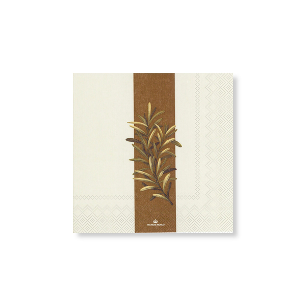 Manor Road Rustic Rosemary Napkins Cocktail 20 pack