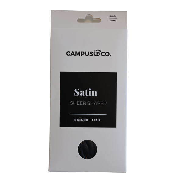 Campus&Co. Satin Sheer Shaper Black XTall