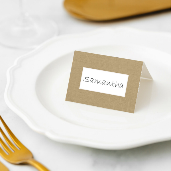 Manor Road Place Cards 45 pack Linen Gold 20 pack