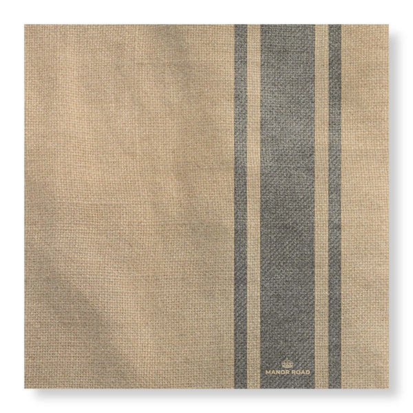Manor Road Coffee Stripe Linen Napkins Dinner 20 pack