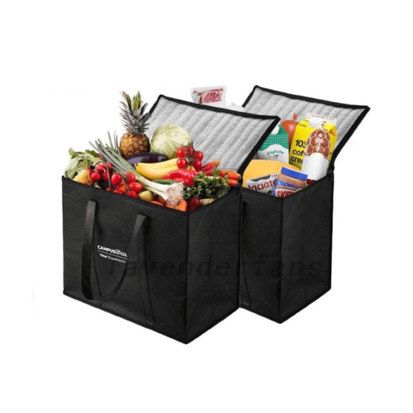 Campus&Co Cooler Bag 31W x 21D x 32H Black 5 Pack