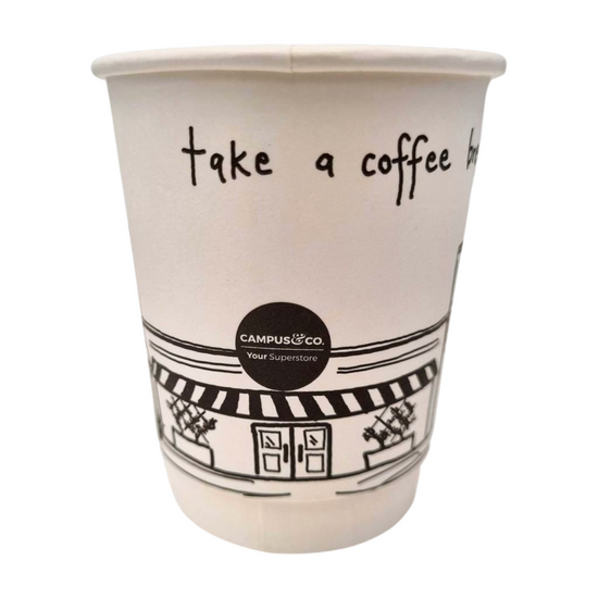 Custom Printed Coffee Cup White PLA Coated Double Wall 8oz 25/Sleeve
