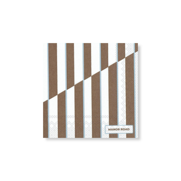 Manor Road Toffee Stripe Napkins Cocktail 20 pack