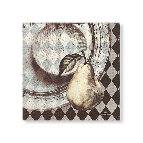 Manor Road Pear & Plate Napkins Luncheon 20 pack