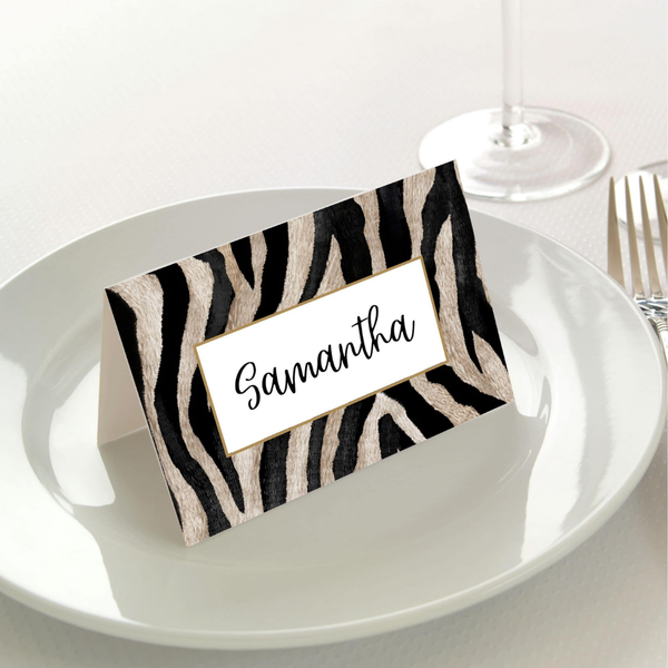 Manor Road Place Cards 45 pack Zebra 20 pack