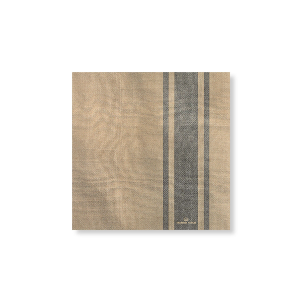 Manor Road Coffee Stripe Linen Napkins Cocktail 20 pack